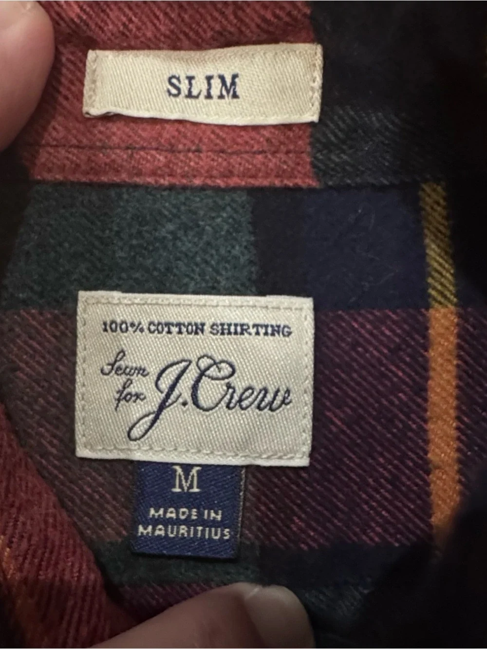 J. Crew Red and Green Plaid Button-Down Shirt
